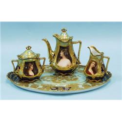 A fine 4 piece antique Old Vienna porce
