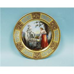 A circular Old Vienna porcelain plate. 