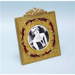 A French gilt bronze and enamel easel p