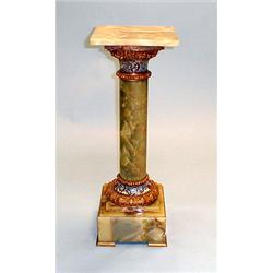 An antique French champleve and gilt br