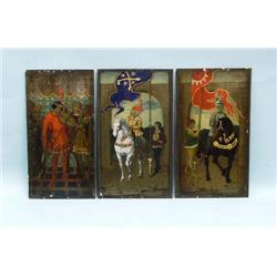 An unusual hand painted Pre Raphaelite 