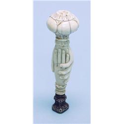 An unusual antique French ivory and sil