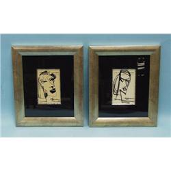 ART DECO - A good pair of ink drawings 