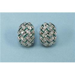 A pair of 1960's 18 kt. white gold earr