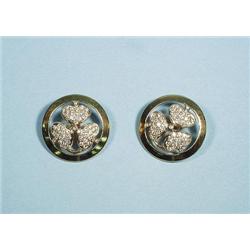 A pair of 18 kt. yellow gold and diamon