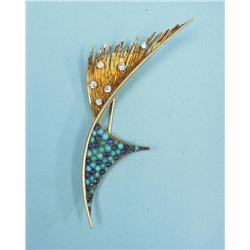 A 1950's French 18 kt. yellow gold diam