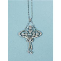 An Art Nouveau design platinum and diam