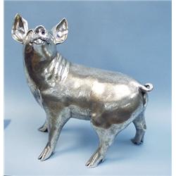 A well cast life size sterling silver f