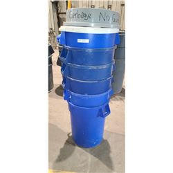 SIX LARGE HEAVY DUTY TRASH CANS