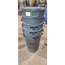 RUBBERMAID AND BRUTE TRASH CANS QTY 5