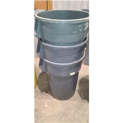 THREE 24" RUBBERMID CANS