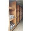 Image 1 : 16'L X 95"H X 51"D SHELVING UNIT  C/W 15 BINS 3/4 PLYWOOD