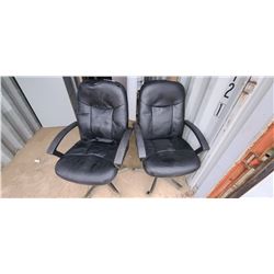 TWO MATCHING BLACK OFFICE CHAIRS