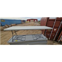 8' X 30-" PLASTIC TABLES QTY 9