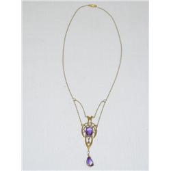 LADIES 14K YELLOW GOLD AMETHYST & SEED 
