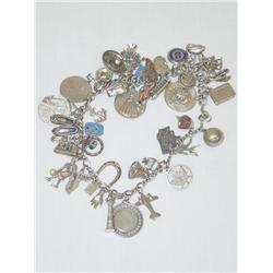 DOUBLE STRAND STERLING CHARM BRACELET W