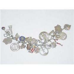 SINGLE STRAND STERLING CHARM BRACELET W