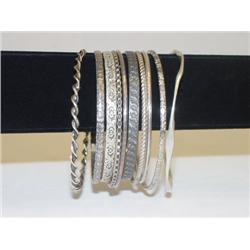 LOT (10) STERLING SLIP-ON STYLE BANGLE 