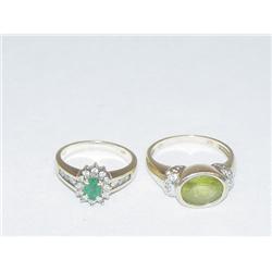 LADIES 10K YELLOW GOLD PERIDOT & DIAMON