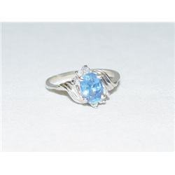 LADIES 14K WHITE GOLD CEYLON SAPPHIRE (