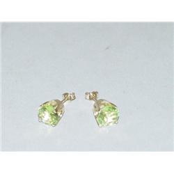PR. 14K 3 CARAT PERIDOT EARRINGS