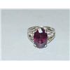 Image 1 : 14K WHITE GOLD RING W/ RHODOLITE GARNET