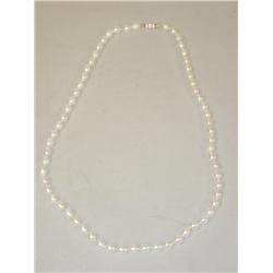 STRAND OF FRESHWATER PEARLS W/ 14K PLAT