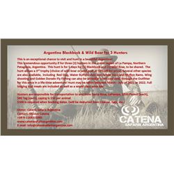 Catena Safaries Argentina Blackbuck and Wild Boar hunt in Northern Patagonia