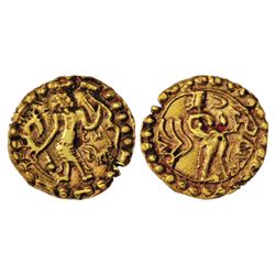 Ancient India: Samatata region, gold dinar 'Ashwamedha' type, (550-650 AD), 5.52g
