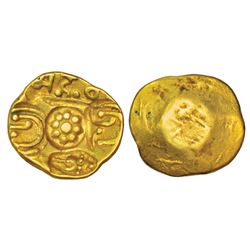 Medieval India: Yadavas of Devagiri, gold punch-marked Asu or 'Padma Tanka', 3.76g