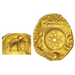 Medieval India: Yadavas of Devagiri, gold punch-marked Asu or 'Padma Tanka', 3.81g