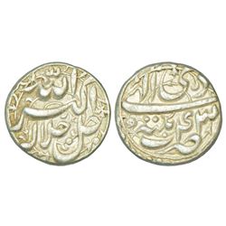 Mughals: Akbar (1556-1605 AD), silver rupee, 10.31g, Patna mint (fully visible), Di 43
