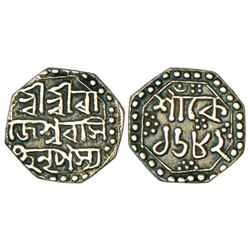 Independent Kingdoms: Assam, Rajesvara Simha (1751-1769 AD), silver ¼ rupee, sake 1682, 2.82g