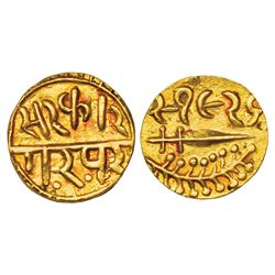 Princely States: Dungarpur, gold nazarana mohur dated VS1926 (1869 AD), 10.88g