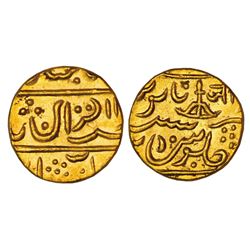 Princely States: Gwalior, Jayaji Rao (1843-1886 AD), gold mohur, 10.72g, Lashkar mint