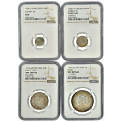 Princely States: Kutch, Khengarji III/George V (1875-1942 AD), set of 4 coins