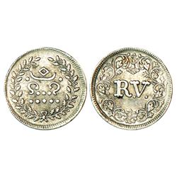 Princely States: Travancore, Rama Varma IV (1860-1880 AD), silver velli fanam, 1.50g