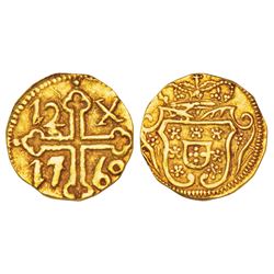 Portuguese India: D. Jose I (1750-1777 AD), Goa, gold 12 xerafins, 1769, 4.88g