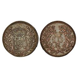 Portuguese India: D. Maria II (1834-1853 AD), Goa, copper pattern 10 reis, 1834, 10.46g