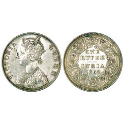 British India: Victoria Queen, silver rupee, 11.63g, 1862, Calcutta mint