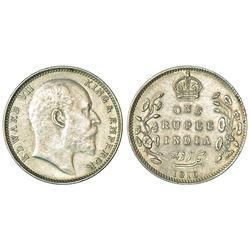 British India: Edward VII, silver rupee, 1910, Bombay mint
