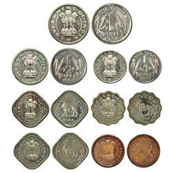 Republic India: 1954, proof set of 7 coins, Bombay mint (7 coins)