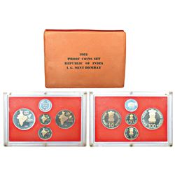 Republic India: 1982, National Integration, Proof set of 4 coins, Bombay mint