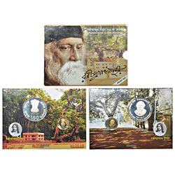 Republic India: 2011, 150th Birth Anniversary of Rabindranath Tagore, Proof set of 2 coins