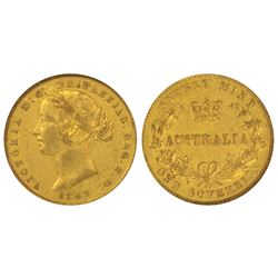 Foreign Coins: Australia, Victoria, gold sovereign, 1868, Sydney mint, Graded as AU 50 by ANA