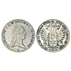 Foreign Coins: Austria, Franz II (1792-1835 AD), silver thaler, 27.97g, 1820, 'C' mintmark