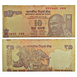 Paper Money: 10 rupees, misprint, 2015, gandhi series, signed by Raghuram G. Rajan