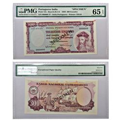 Paper Money: Indo-Portuguese Territories, Specimen, 300 Escudos note, 7th Issue