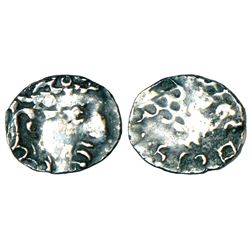 Ancient India: Satavahanas, silver'portrait'-type quarter drachm of Madhariputa Siri Pulumavi, 0.71g