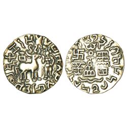 Ancient India: Post-Mauryan tribal monarchies, Kunindas, Amoghabhuti (50 BC-50 AD), 2.26g